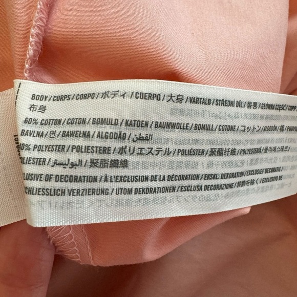 Abercrombie- NWT Oversized Boyfriend Poplin Pink Button-Up Shirt Blouse Sz L - Picture 7 of 7